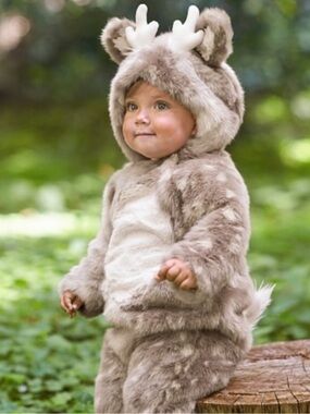 Pottery Barn Kids Woodland Baby Fawn Deer One-piece Halloween Costume 12-24 mo